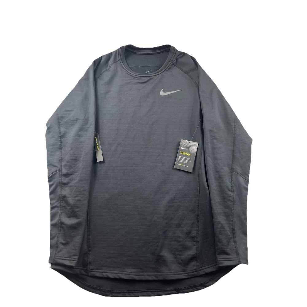 NIKE Pro Warm Base Layer Thermal Shirt Dri-FIT Long-Sleeve Black Mens Large Slim
